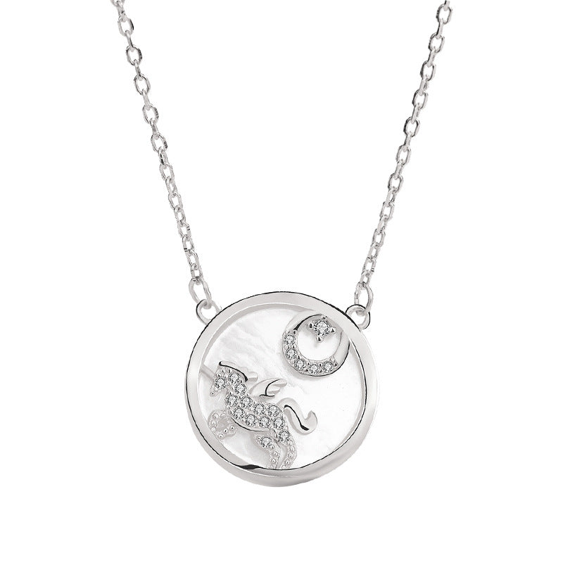 925 Silver Unicorn Mother of Pearl Necklace (Singapore Design)