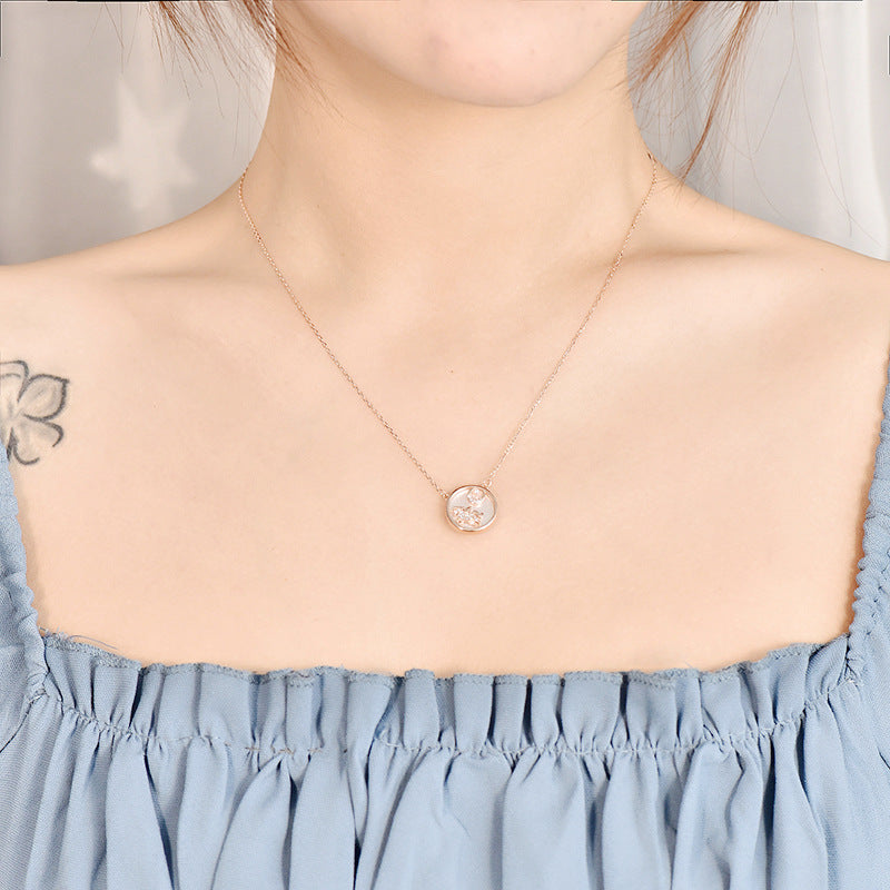 925 Silver Unicorn Mother of Pearl Necklace (Singapore Design)